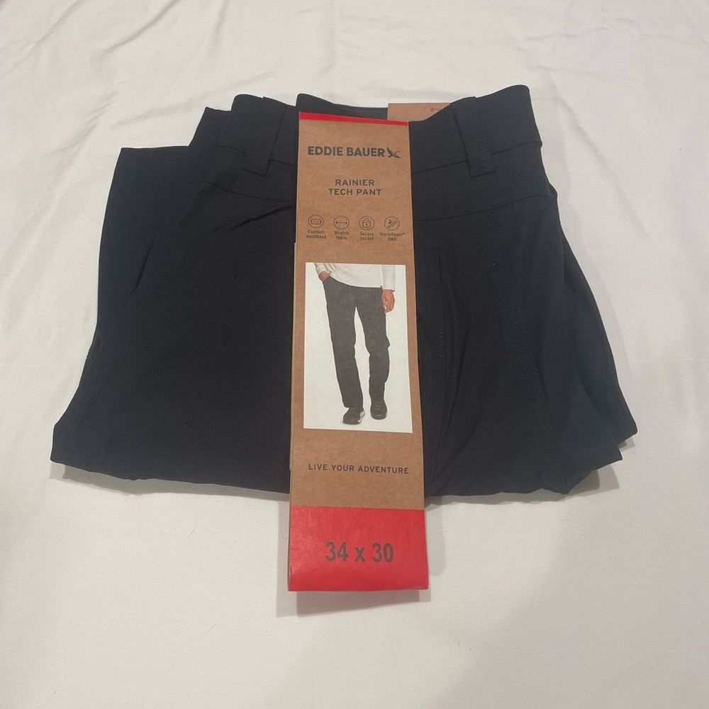Eddie Bauer ~ 34x30 ~ Rainer Tech Pant ~ Black